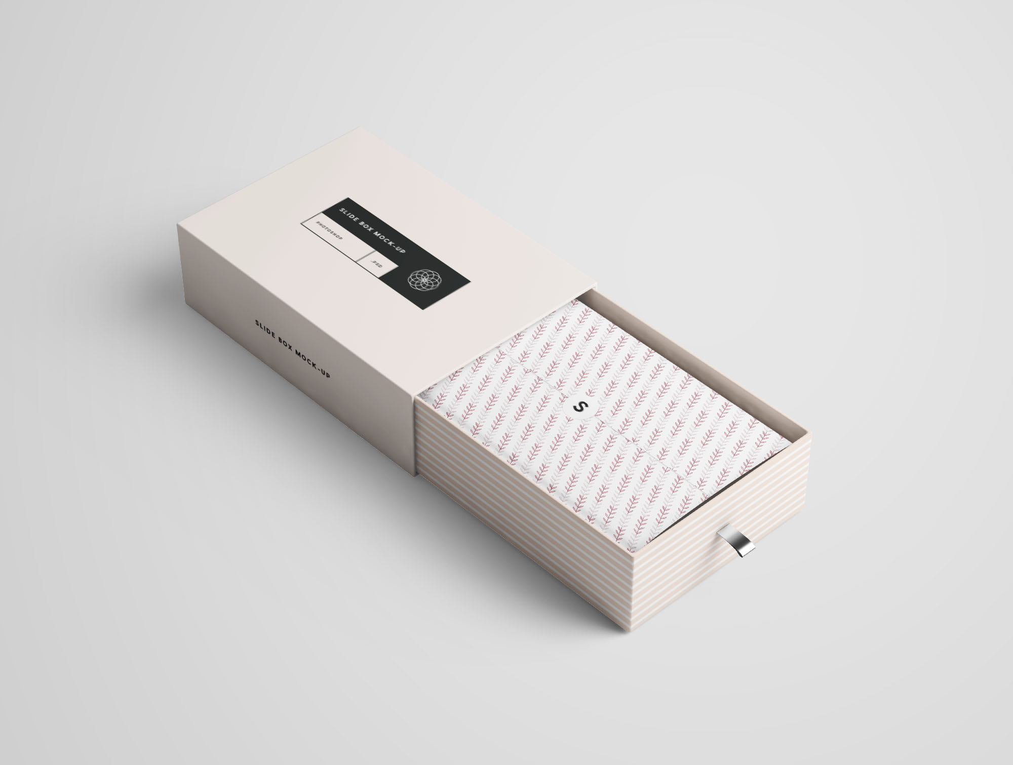 矩形抽屉式包装盒礼品盒包装设计效果图样机 Rectangle Slide Box Mockup插图(7)