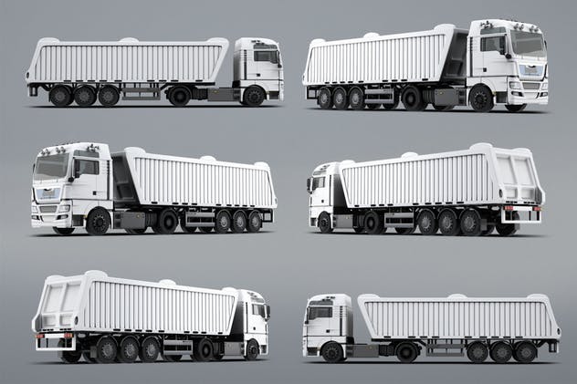 半挂车半挂卡车外观喷漆图案样机模板 Trucks Mock-Up插图(10)
