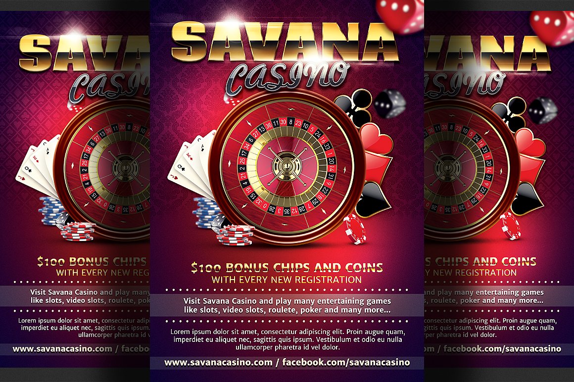 赌场娱乐场所广告传单模板 Casino Ad flyer Template插图