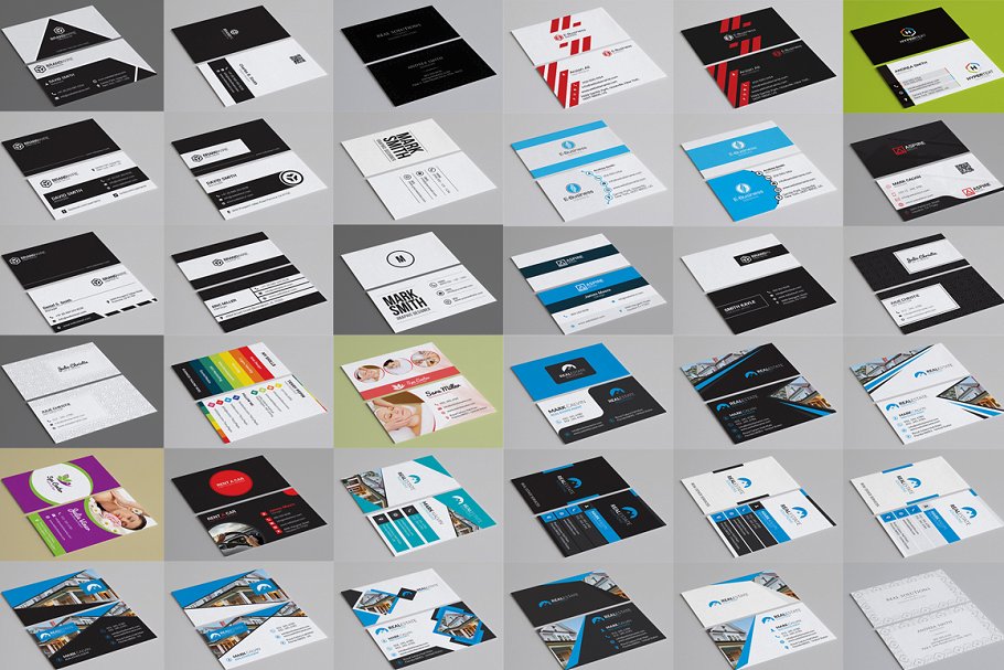 100款现代设计风格企业名片模板 100 Modern Business Cards Bundle插图(4)