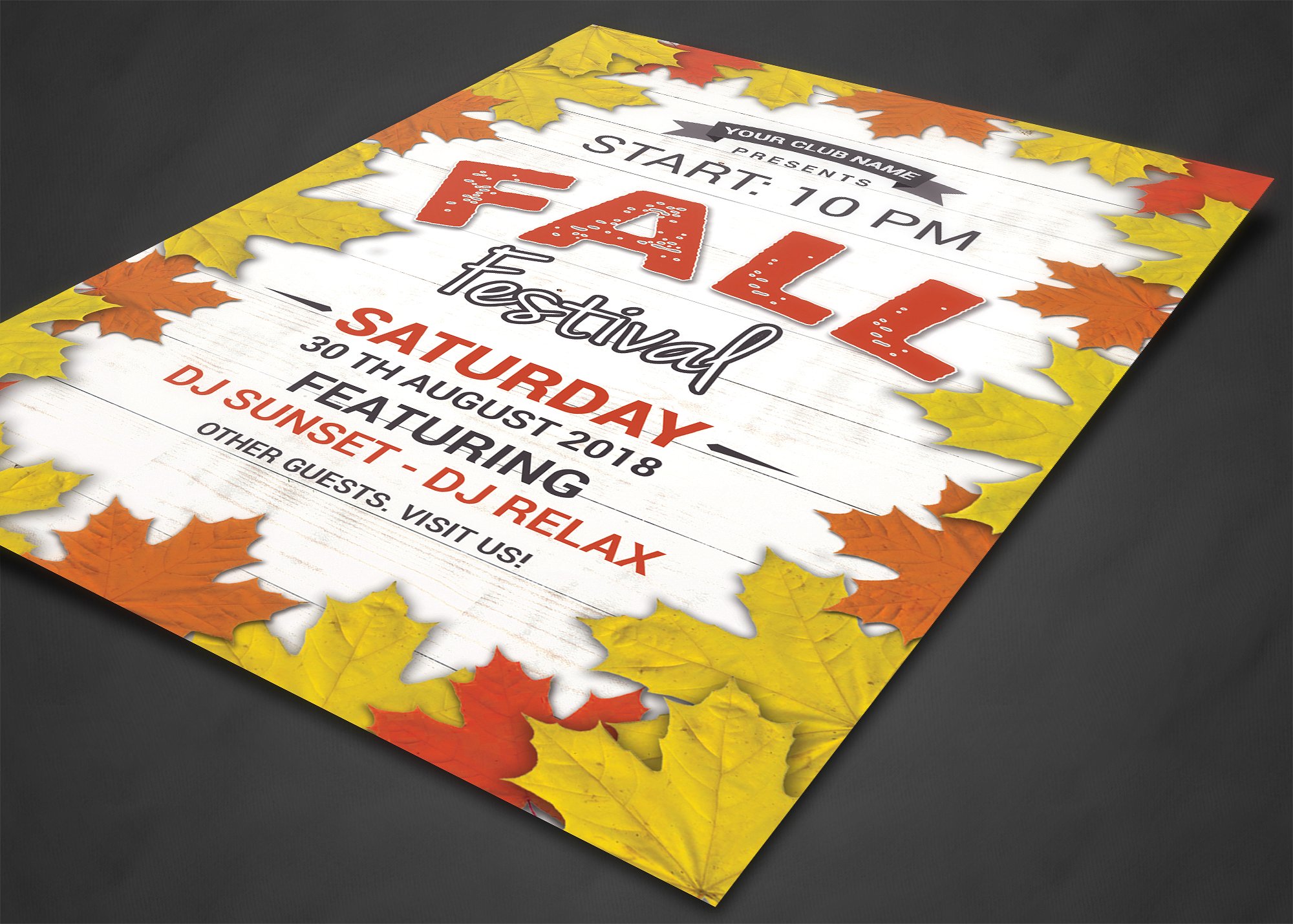 秋季节日宣传海报设计模板 Fall Festival Flyer插图(1)