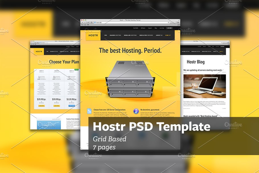 服务器云主机提供商网站设计PSD模板 Hostr – PSD Template插图(3)