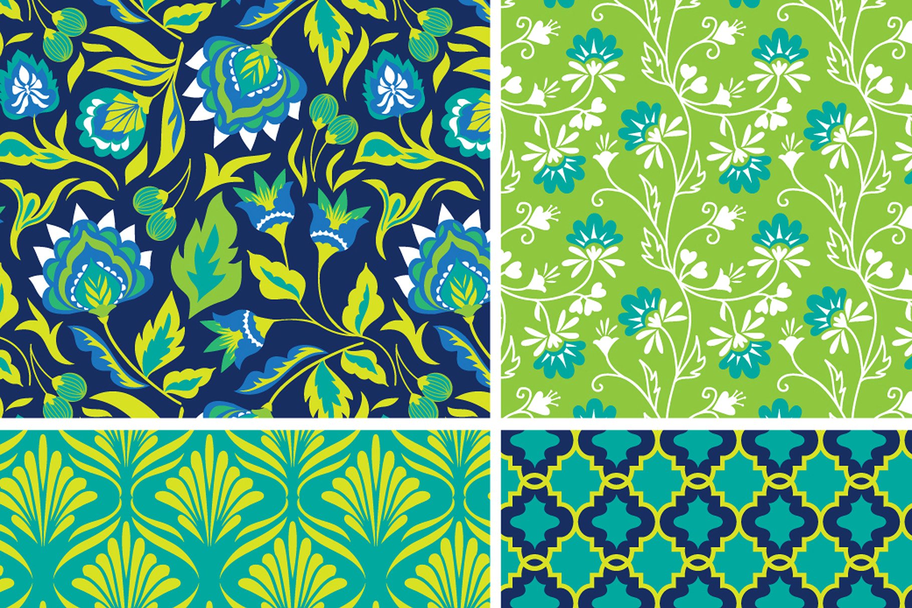 现代几何植物花卉图案背景 Botanica Isle Modern Floral Patterns插图(5)