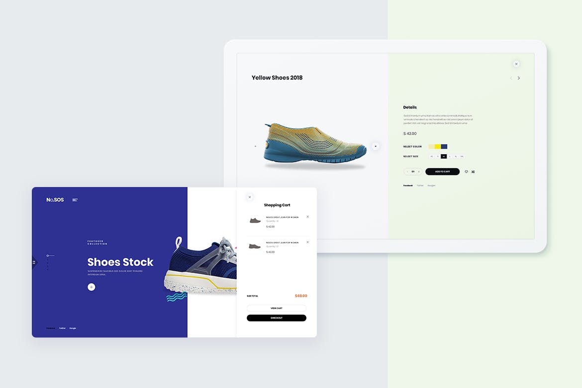 潮牌运动鞋网站设计PSD模板 NeoCO – Shoes Store PSD Template插图(1)