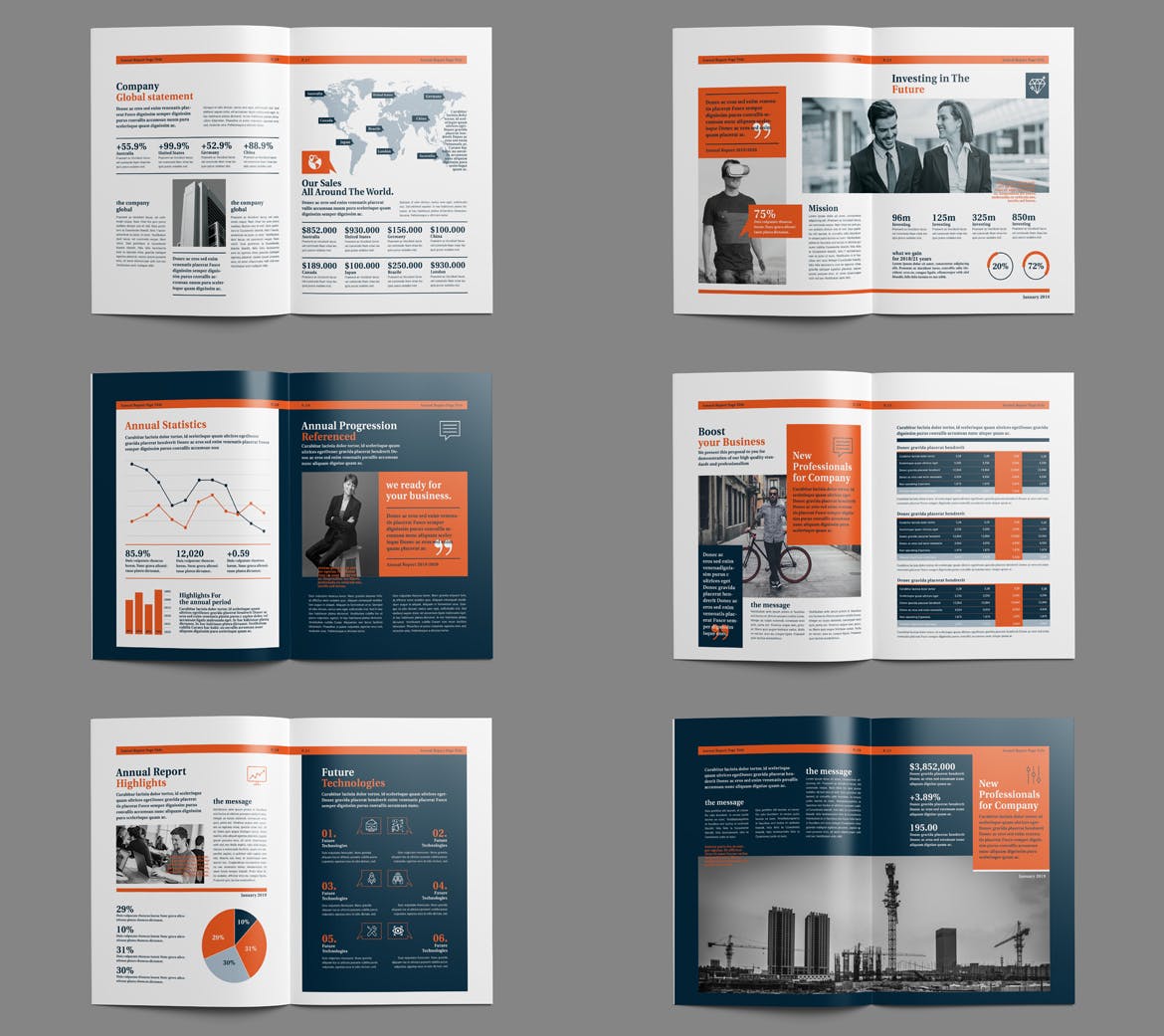 企业/行业年度报告（画册）设计模板 Annual Report Template插图(3)