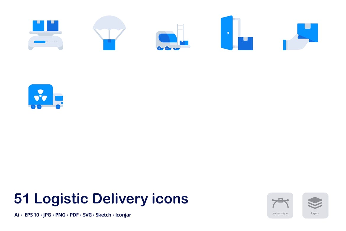 物流配送快递行业双色调扁平化矢量图标 Logistic Delivery Accent Duo Tone Icons插图(3)