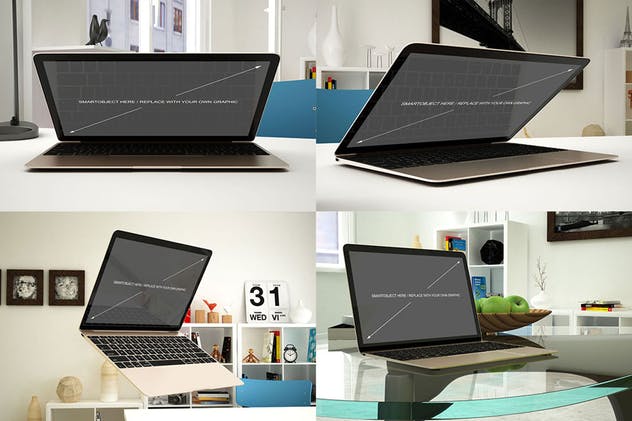 12款Macbook笔记本电脑设备样机 Laptop Mockup – 12 Poses插图(3)