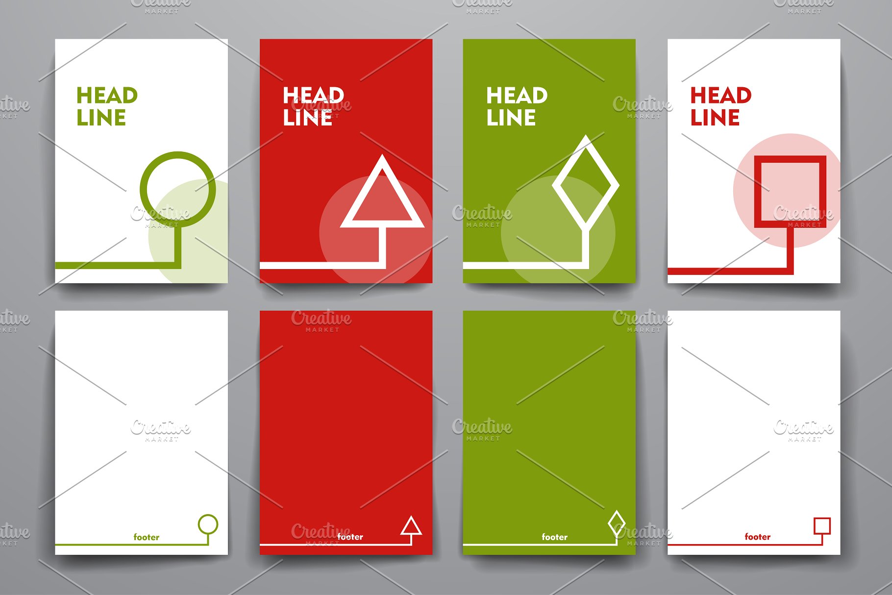 简约小册子传单设计模板 Set of Simple Brochures插图(4)