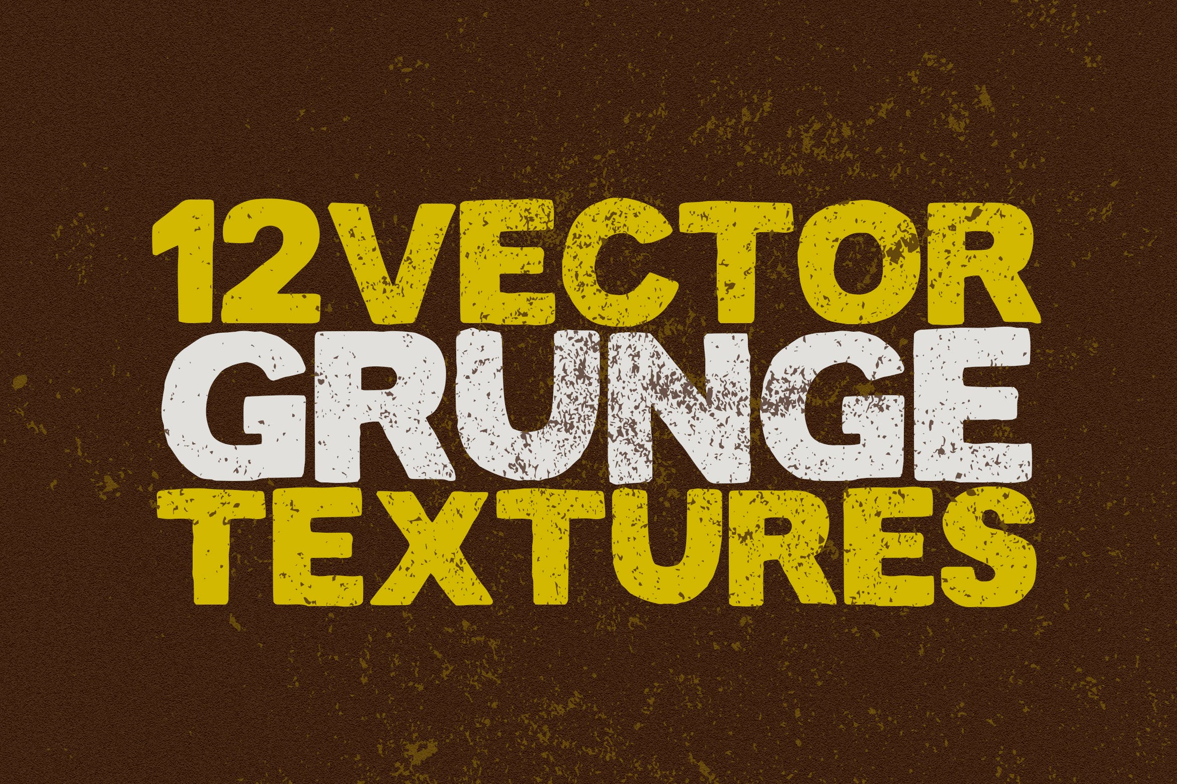 12个污迹斑迹做旧风格矢量肌理纹理背景素材 Vector Grunge Textures x12插图