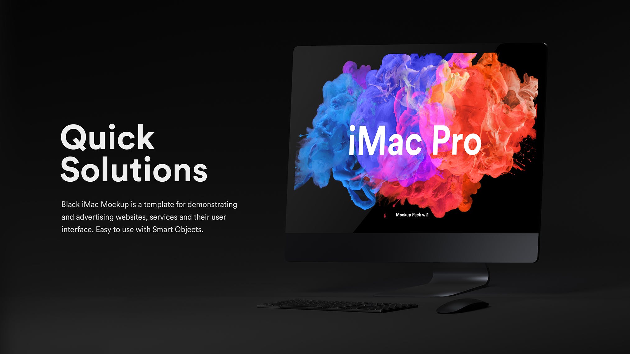 酷黑背景iMac Pro一体机电脑样机模板 Dark iMac Pro Mockup插图(4)