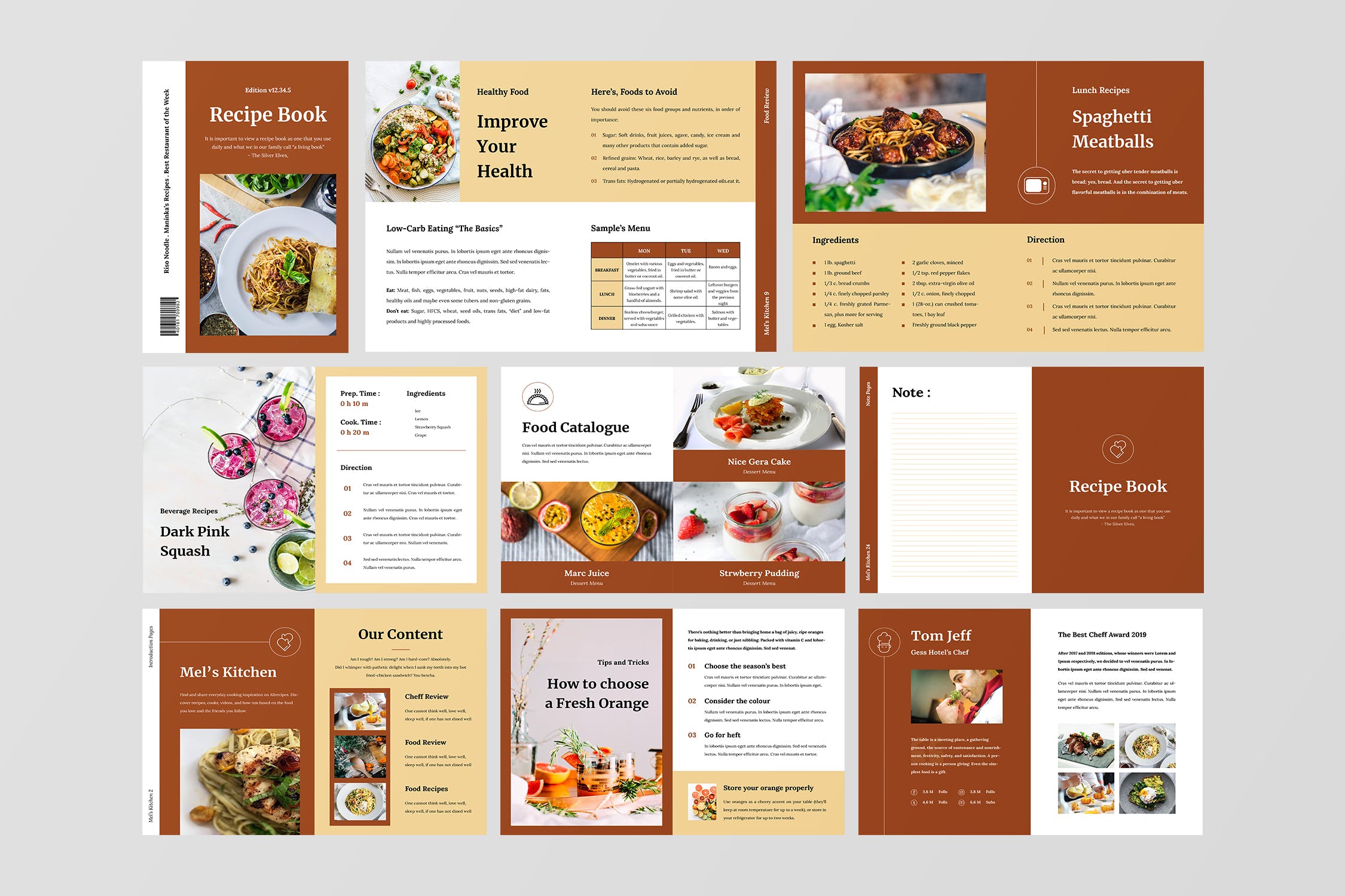 食谱美食主题杂志排版设计制作模板 Recipe Magazine Template插图(4)