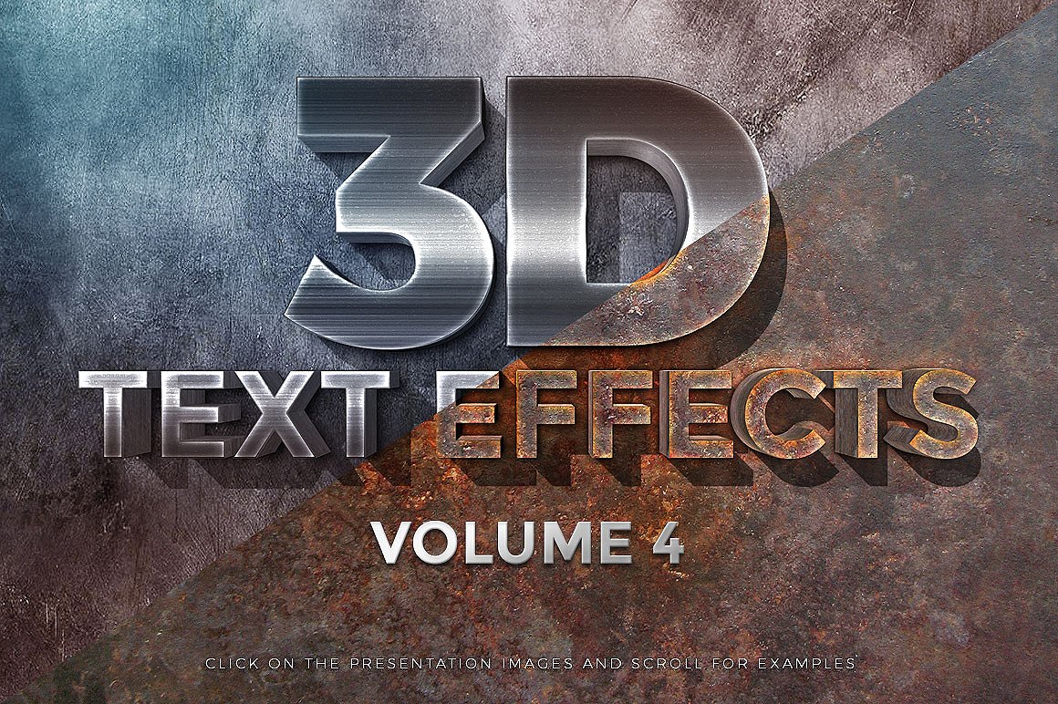 素材库下午茶：150款3D文字效果的PS图层样式 150 3D Text Effects for Photoshop–2.61 GB插图(44)