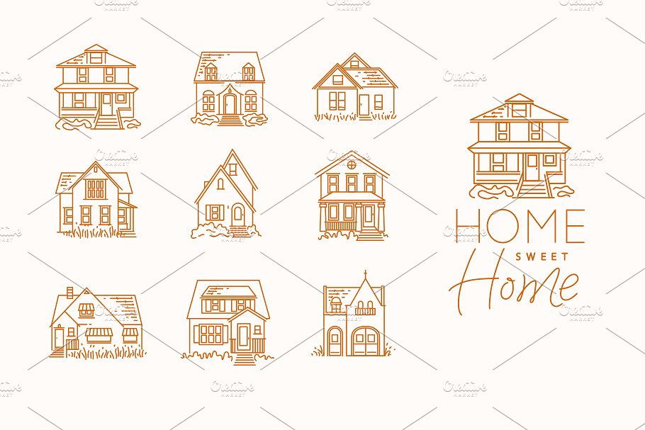 建筑房子主题图标集 Home Icons插图(1)