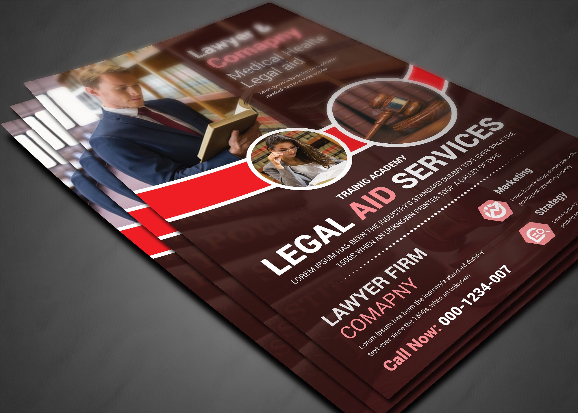 律师事务所宣传海报传单设计模板 Lawyer Firm Business Flyer Template插图(2)