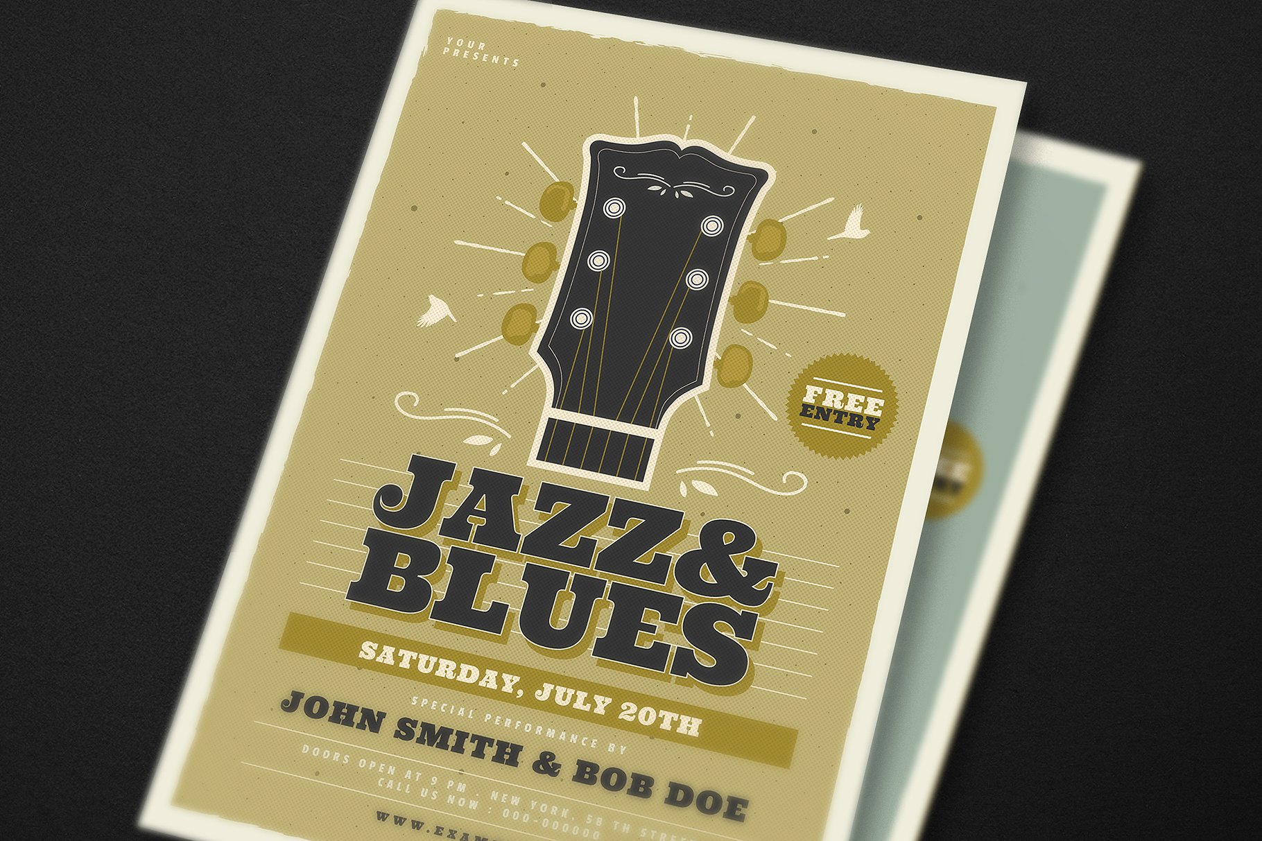 爵士蓝调音乐活动宣传单设计模板 Jazz & Blues Music Flyer插图(4)