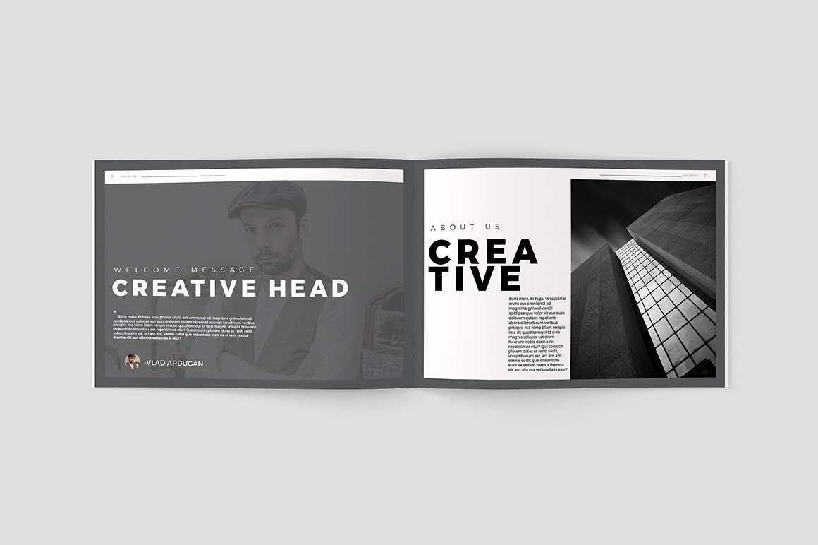 创意极简的黑白色调杂志手册模板下载[indd]插图(3)