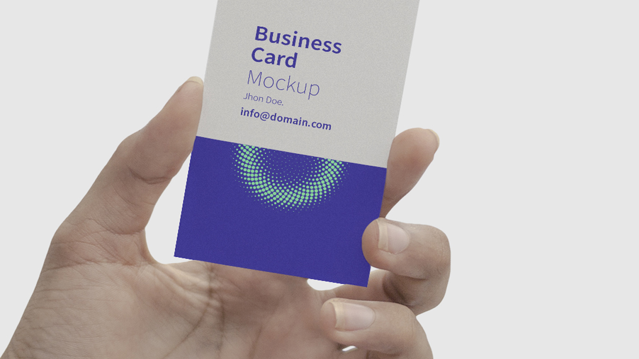 手持企业品牌名片视觉设计样机模板 Business Card Hand Mockup插图(1)