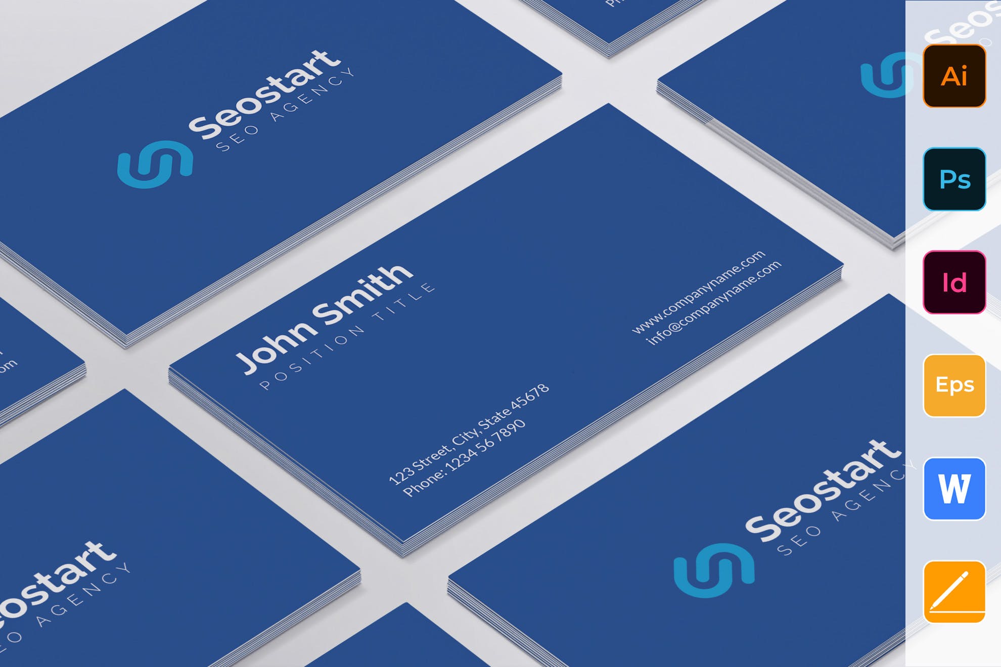 SEO/SEM推广服务企业名片设计模板 SEO Agency Business Card插图