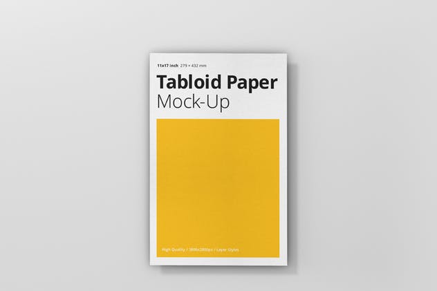 小尺寸报纸传单样机模板 Tabloid Paper Mockup – 11×17插图(4)