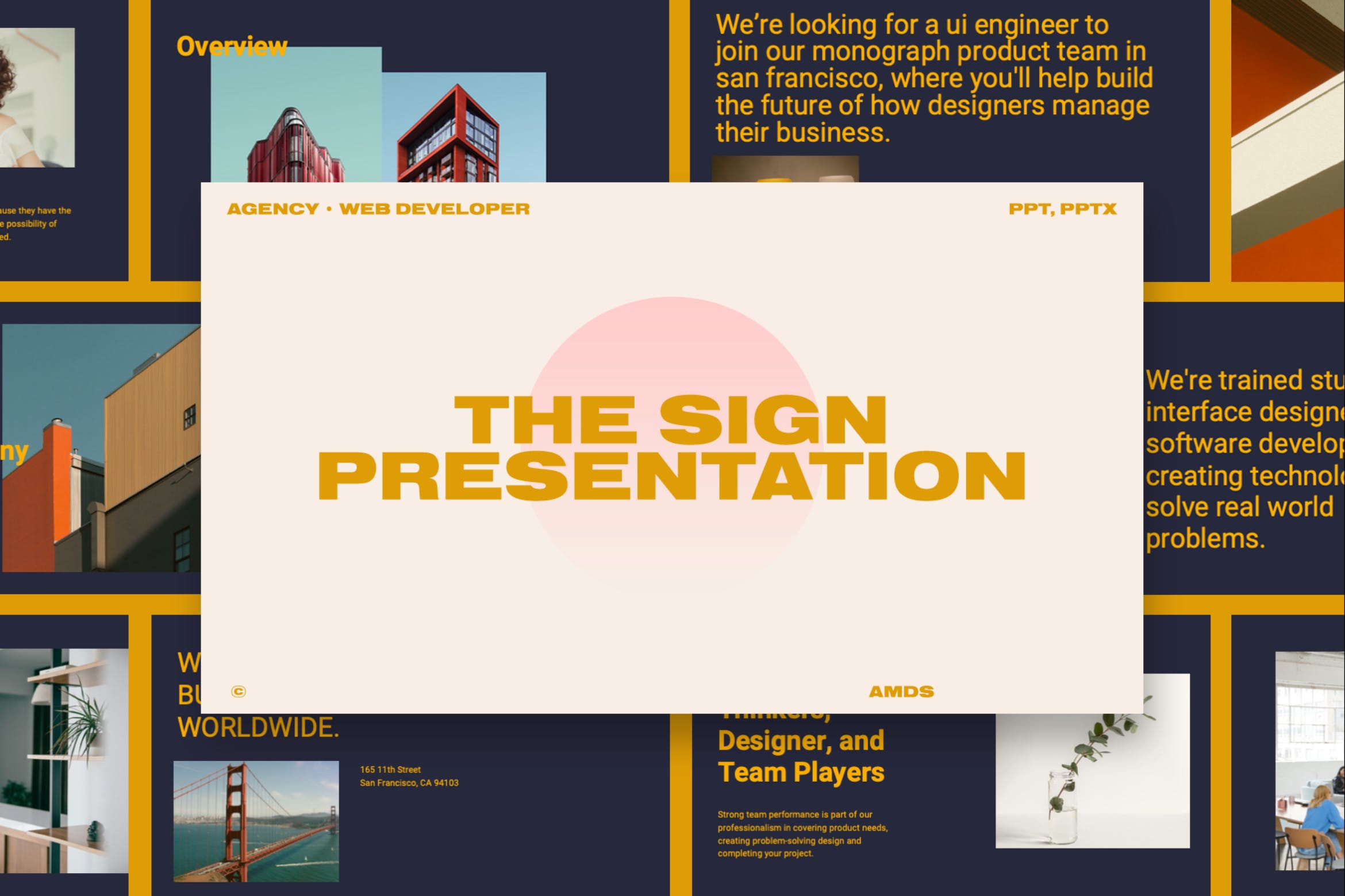 网站设计策划业务介绍PPT模板 PPT – Web Design Agency插图