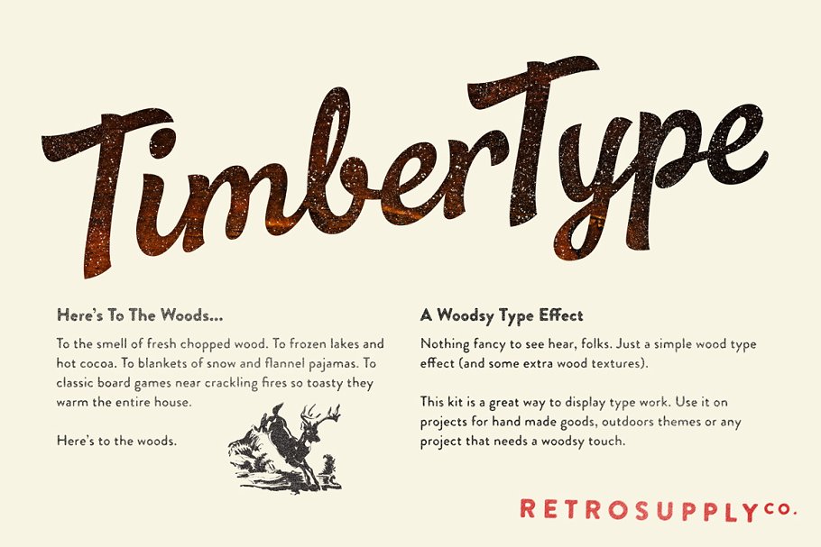 版画木刻纹理文本图层样式 TimberType插图