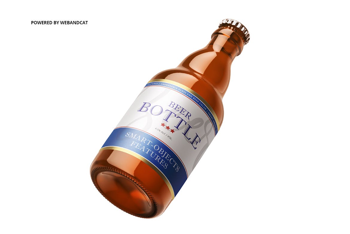啤酒瓶外观设计效果图样机PSD模板 Steinie Beer Bottle Mock-up插图(5)
