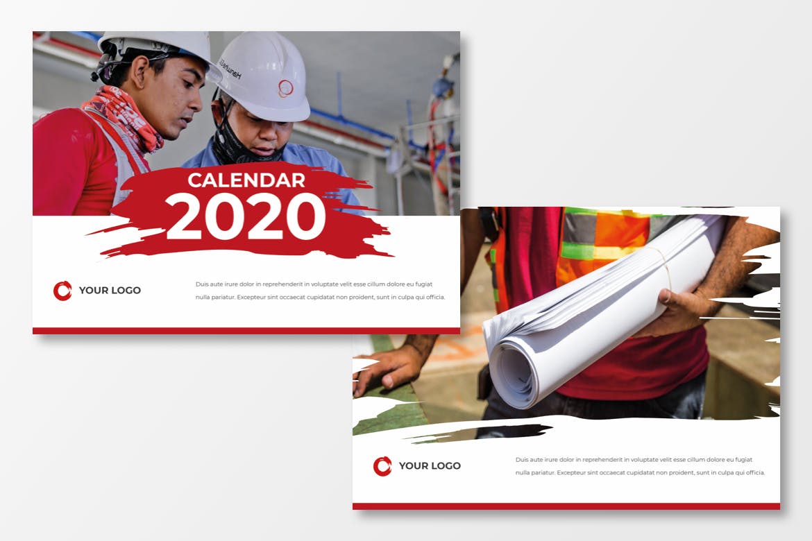 2020年建筑基建企业定制活页日历设计模板 Calendar 2020插图(2)