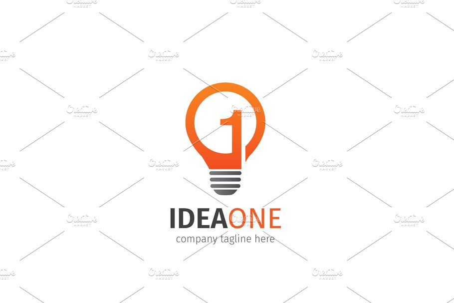 创意灵感主题Logo模板 Idea One Logo插图