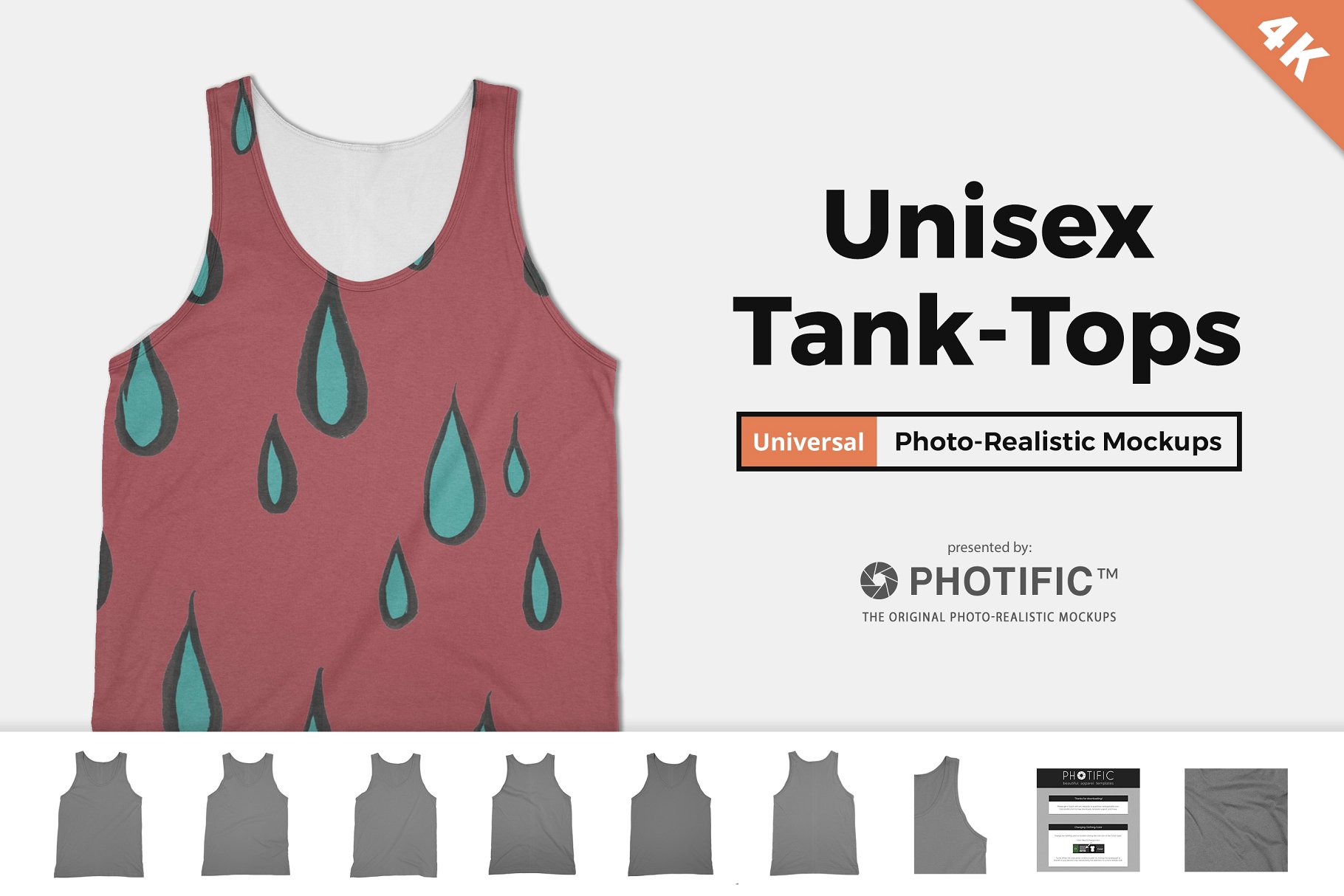 美式女士背心服装样机模板 Tank Top – Apparel Mockups插图