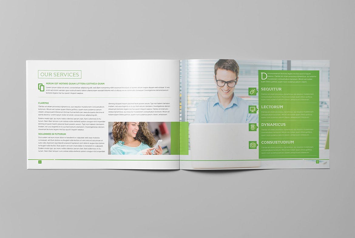 横版公司/企业画册设计设计模板 LIght Business Landscape Brochure插图(7)