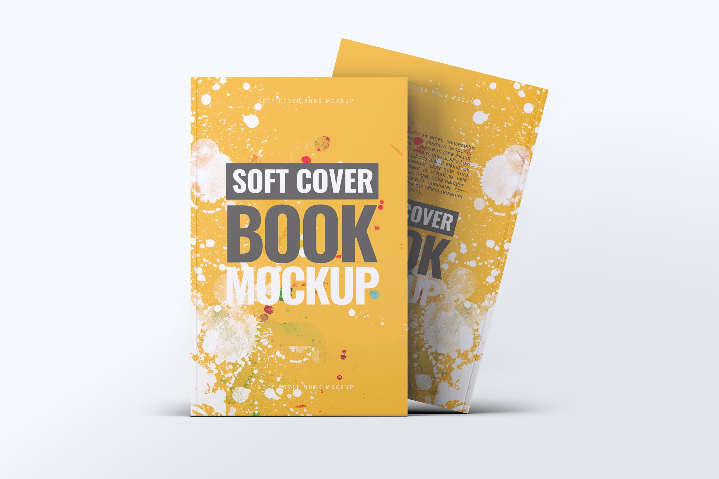 软封图书封面封底设计图样机模板 Soft Cover Book Mock-Up插图