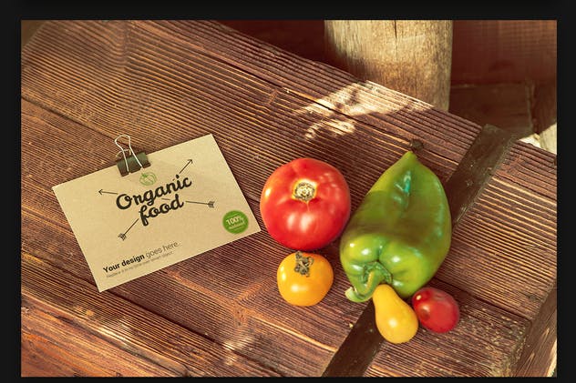 有机天然食物品牌样机模板 Organic Food Photo Mockup / Vegetables插图(4)