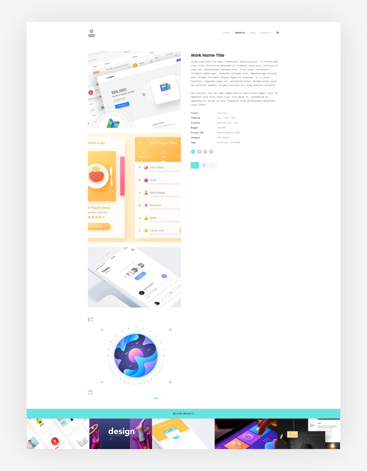 创意产品设计展示网站设计PSD模板下载 Agency portfolio Psd Template插图(2)