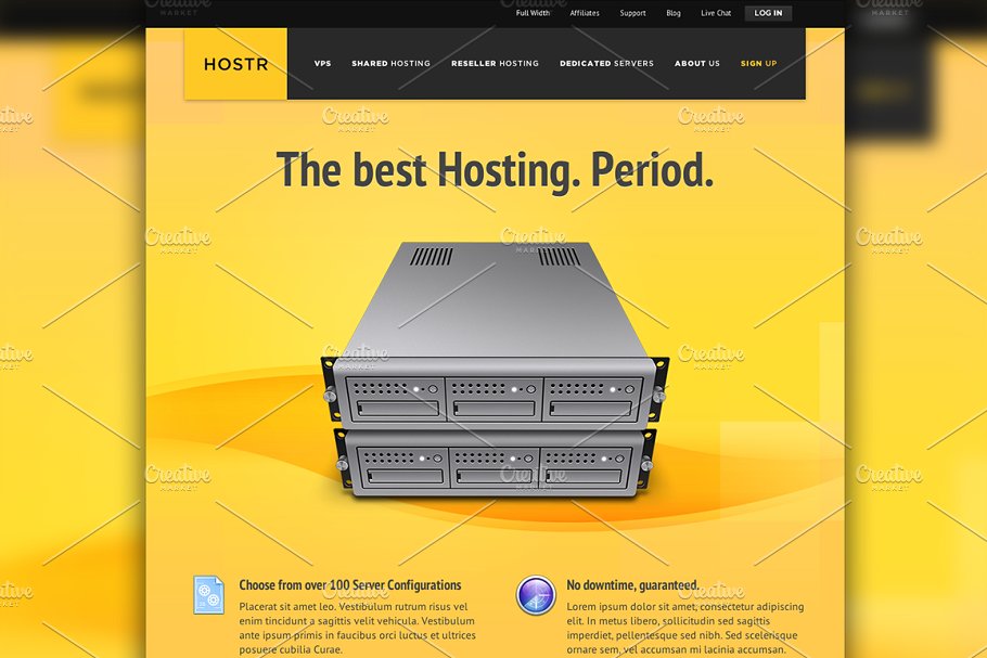 服务器云主机提供商网站设计PSD模板 Hostr – PSD Template插图(2)