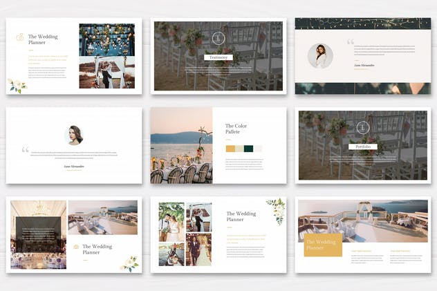 婚礼策划服务品牌Google Slides幻灯片模板 Luci – Wedding Planner Google Slides插图(3)
