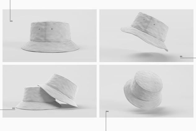 渔夫帽样机模板合集 Bucket Hat Mockup Pack插图(2)