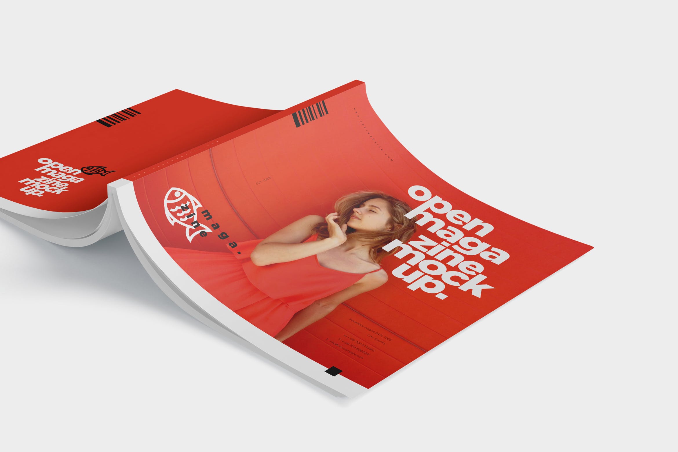 杂志内页排版设计印刷效果图样机 Open Magazine Mockups插图