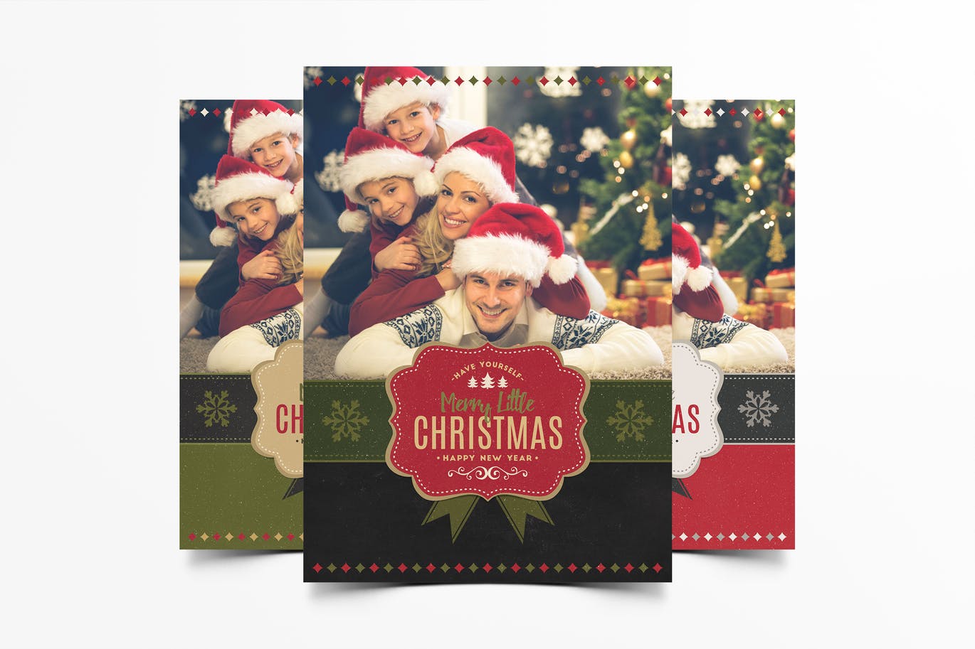 温馨圣诞节主题照片贺卡设计模板 Christmas Greeting Photo Card插图