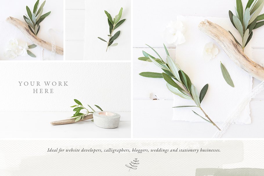 橄榄枝装饰相框样机模板 The Olive & White Bundle – 15 photos插图(3)
