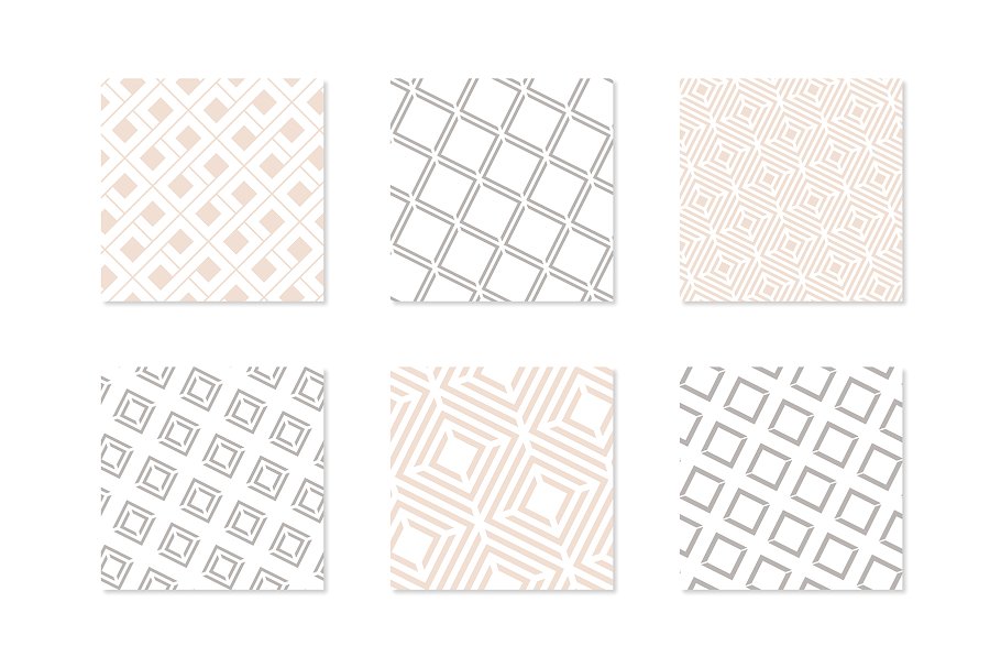 粗线条无缝纹理 Bold Seamless Patterns Set插图(4)