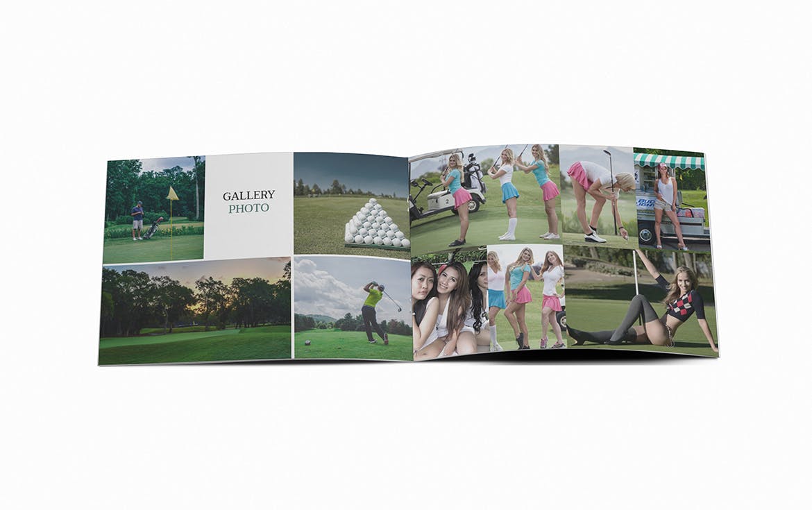 高尔夫场馆/体育场馆横版画册设计版式模板 Golf A5 Brochure Template插图(8)
