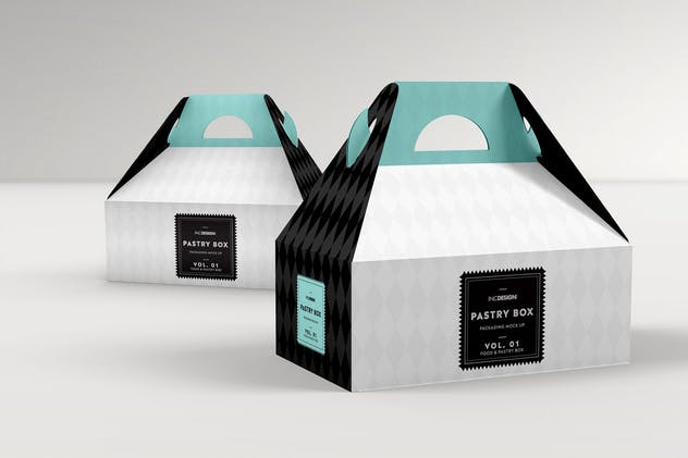 快餐盒糕点外带包装样机v1 Food Pastry Boxes Vol.1: Packaging Mockups插图(1)