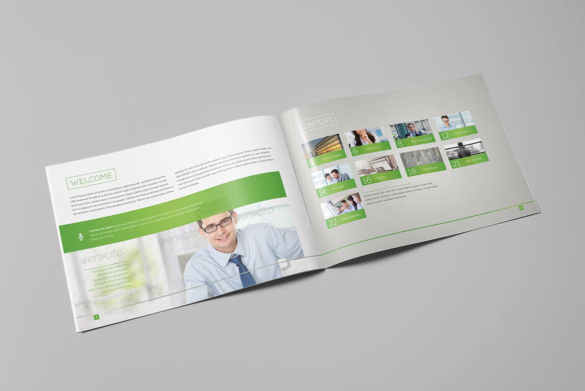 横版公司/企业画册设计设计模板 LIght Business Landscape Brochure插图(2)