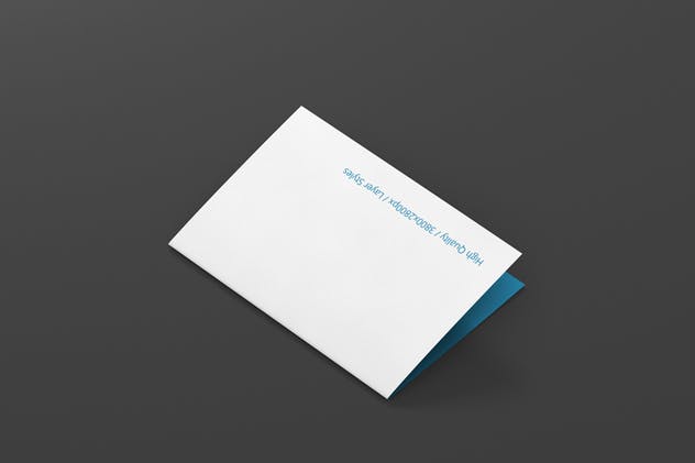 折叠型企业名片卡片平铺样机 Folded Business Card Mockup – Horizontal插图(7)