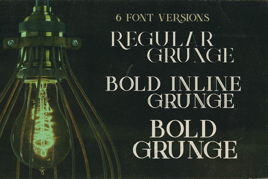 复古风格品牌VI设计英文衬线字体 Green Light – 6 Vintage Style Fonts插图(1)