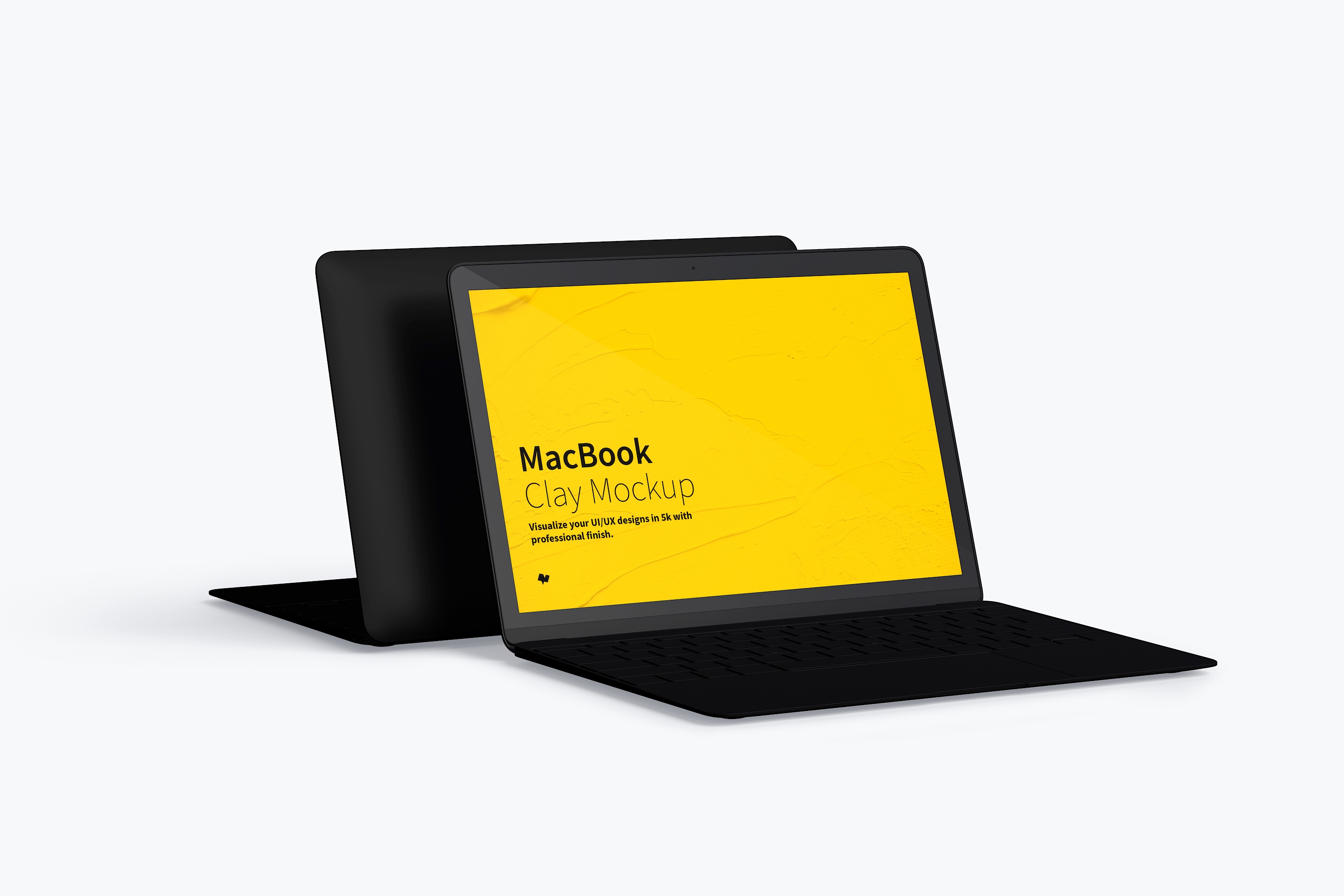 MacBook笔记本电脑屏幕预览图样机模板 Clay MacBook Mockup插图(3)