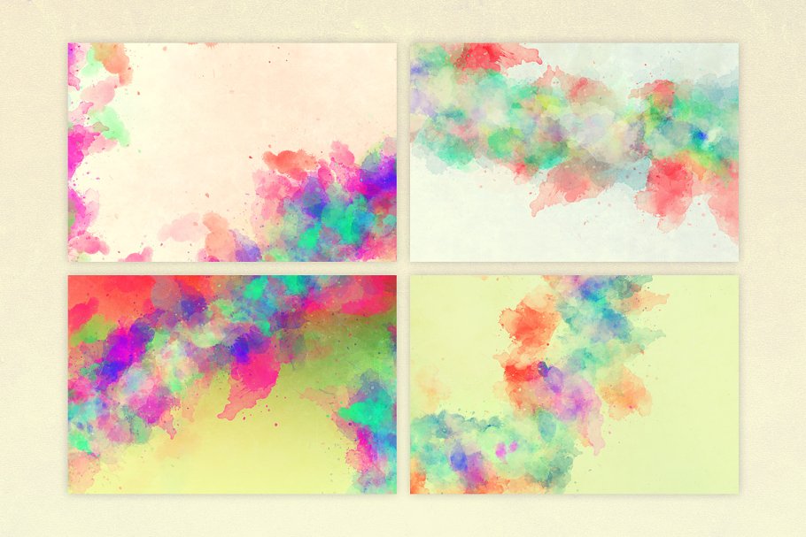 鲜艳色彩水彩肌理纹理 Vibrant Watercolor Textures插图(4)
