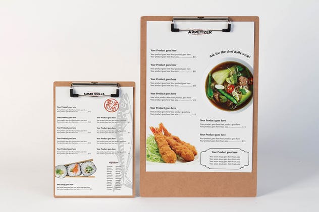 日式餐厅菜单设计样机模板 Restaurant Menu Mock Up插图(3)