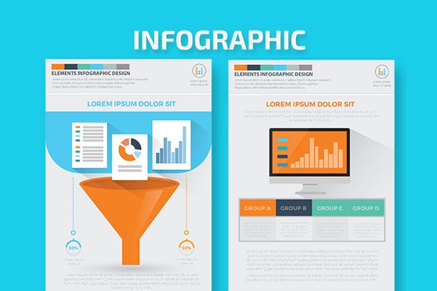 大数据&数据库服务器信息图表元素设计模板 Big Data Part4 Infographics Design插图(3)