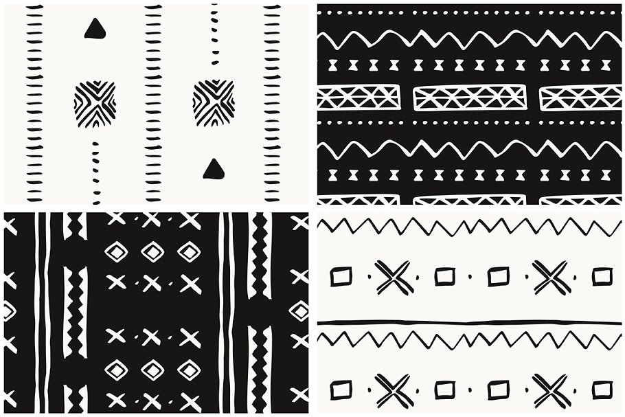 非洲部落文化手绘图案花纹素材 African Mudcloth Handdrawn Patterns插图(9)